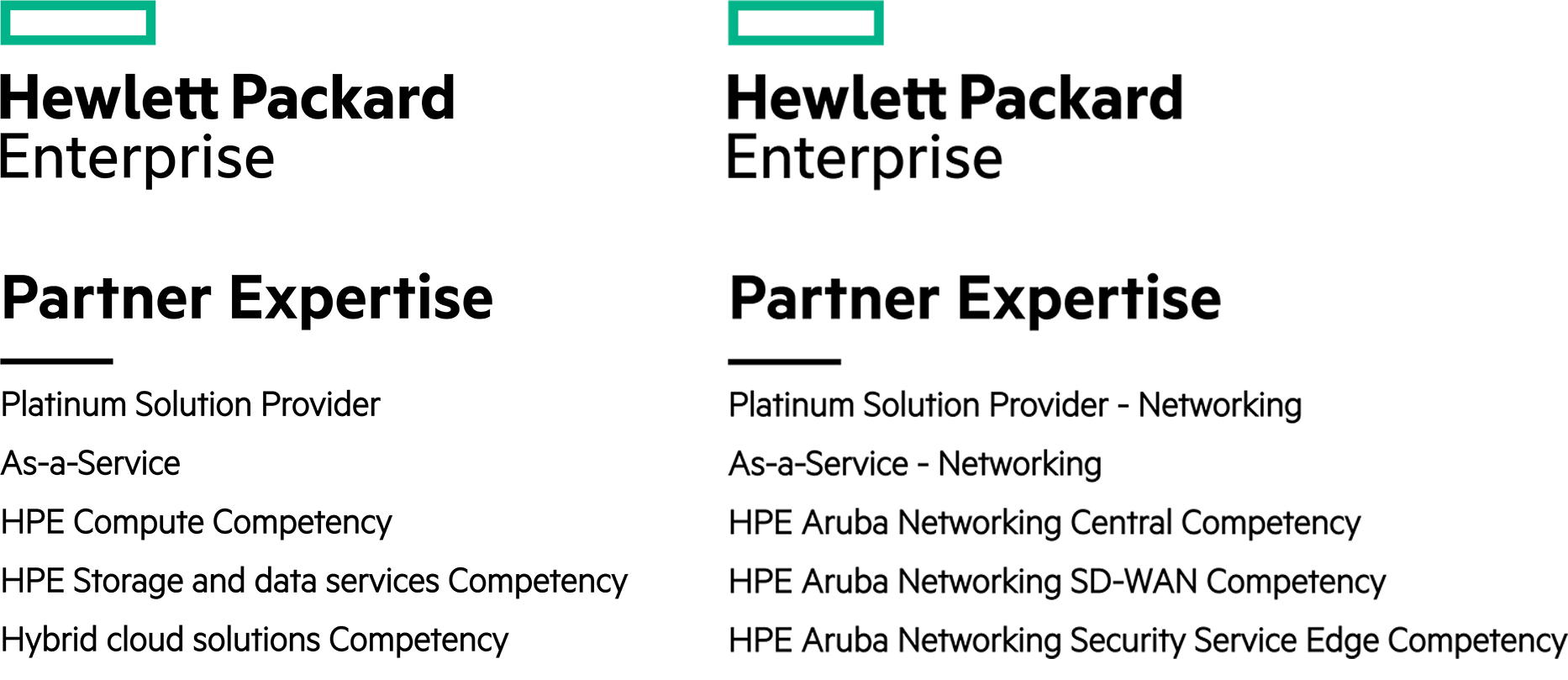 HPE and HPE-Aruba partner badges